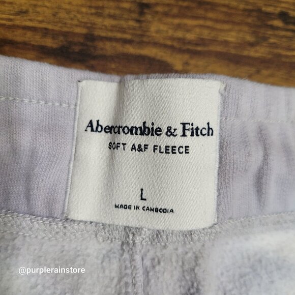 Abercrombie & Fitch Soft Fleece Tie Dye Shorts Size L Pockets Blue Gray White - Picture 4 of 11